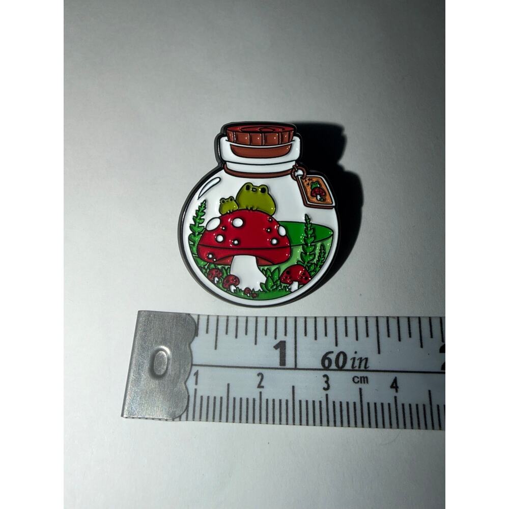 Red Mushroom in a Jar Pin Brooch